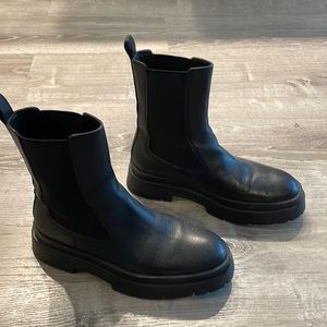 Zara leather ankle boots size 39